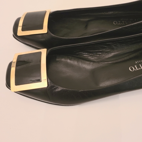 Bellofatto Made in Italy Black and Gold Leather shoes Size 6 - Picture 6 of 14
